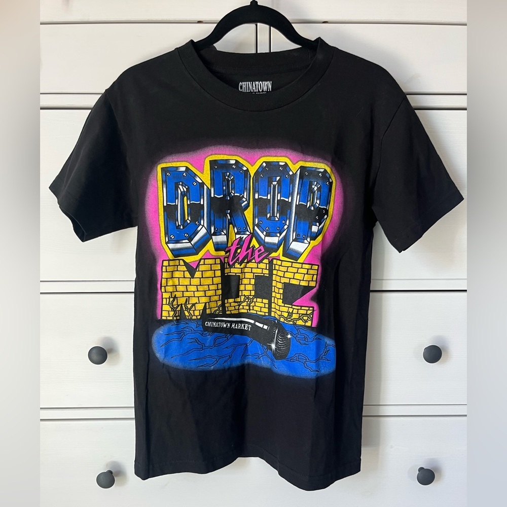 Chinatown Market Drop the Mic Gray T Shirt